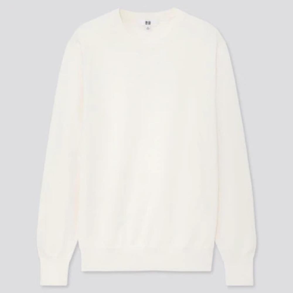 Uniqlo Cotton Cashmere Crew Neck Sweater Off White